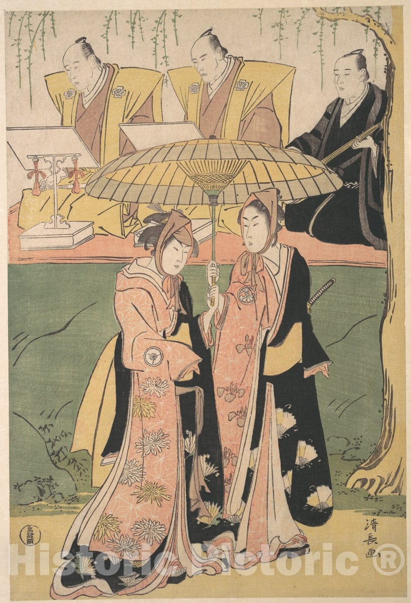 Art Print : Torii Kiyonaga - Scene from a Shosa Act - Japan : Vintage Wall Art