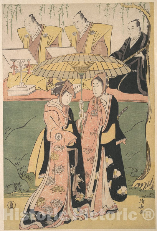 Art Print : Torii Kiyonaga - Scene from a Shosa Act - Japan : Vintage Wall Art