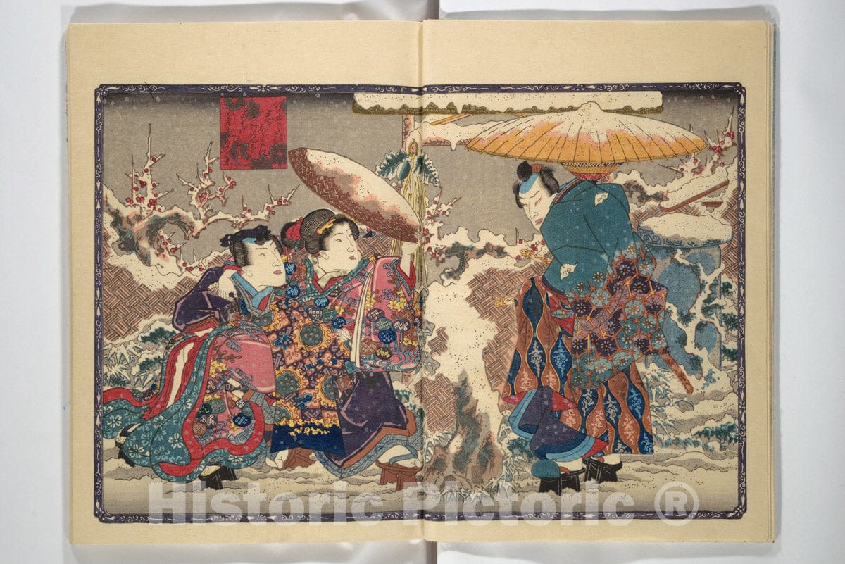 Art Print : Utagawa Kunisada - Weighing The Goods of Love (Enshoku shinasadame) - Japan : Vintage Wall Art