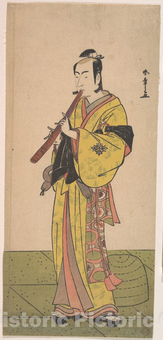 Art Print : Katsukawa Shunsh? - Ichikawa Bennosuke as a Man in Komuso Attire - Japan : Vintage Wall Art