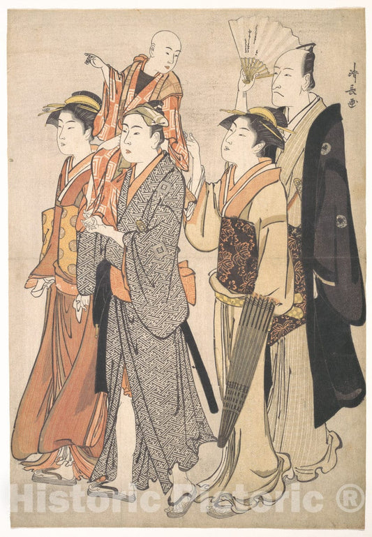 Art Print : Torii Kiyonaga - Ichikawa Danj?r? V and His Family - Japan : Vintage Wall Art