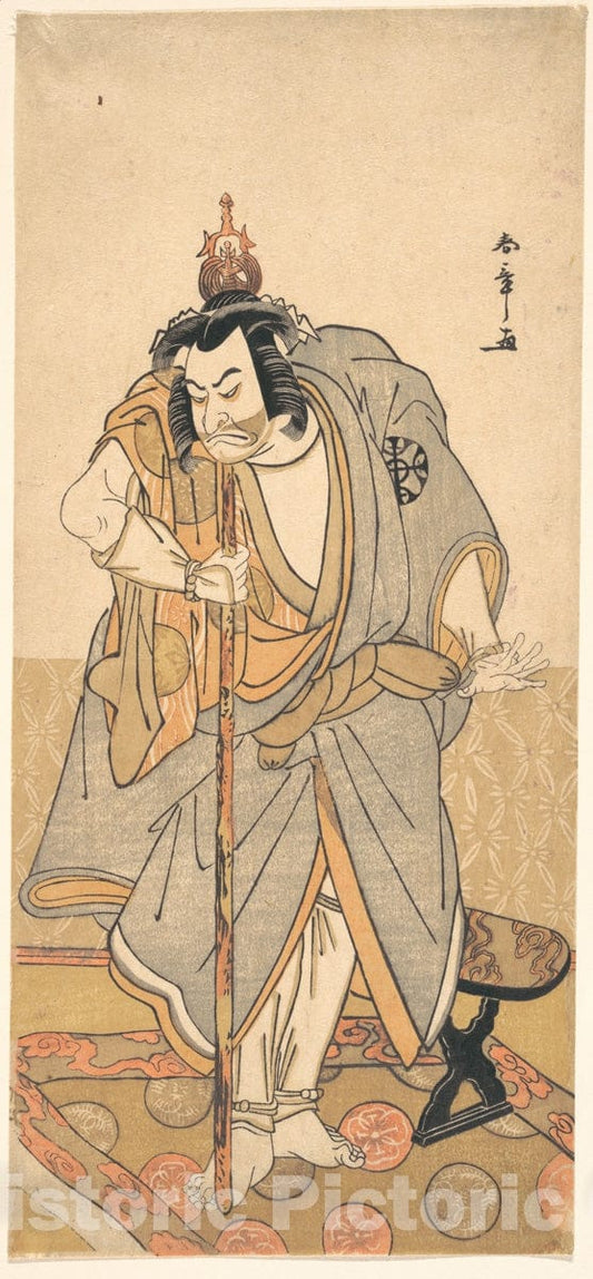 Art Print : Katsukawa Shunsh? - The Actor Nakamura Nakazo as a rokuju-rokubu (Pilgrim to Buddhist Temple) - Japan v.2 : Vintage Wall Art