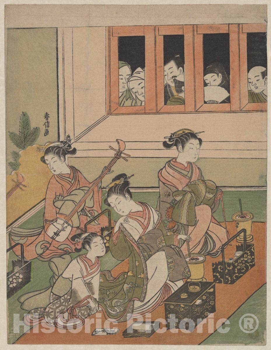 Art Print : Suzuki Harunobu - The Watchers and The Watched - Japan : Vintage Wall Art