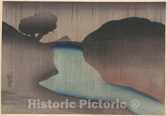 Art Print : Utagawa Kuniyoshi - Ochanomizu in The Rain - Japan : Vintage Wall Art