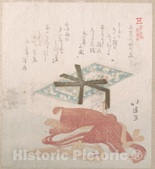 Art Print : Totoya Hokkei - Box of Face Powder and Hair Ties