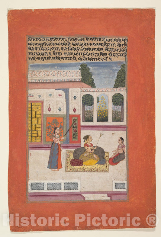 Art Print : Bangali Ragini: Folio from a ragamala series (Garland of Musical Modes) : Vintage Wall Art
