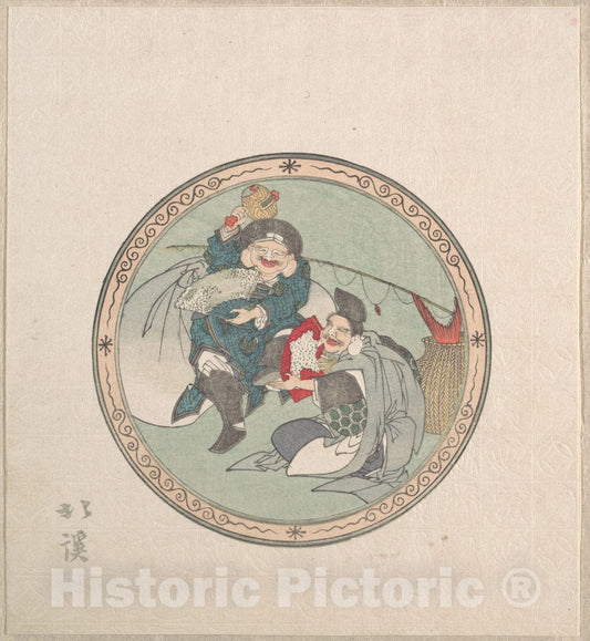 Art Print : Totoya Hokkei - Ebisu and Daikoku