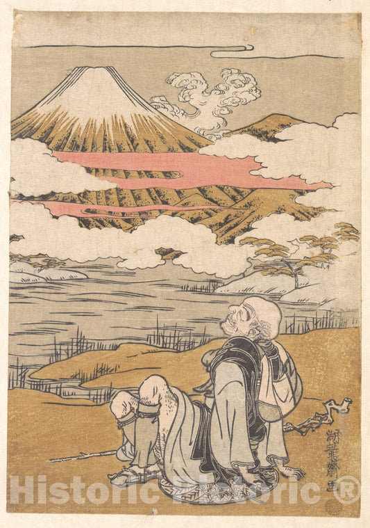 Art Print : Isoda Kory?sai - Fuji-mi Saigyo - Japan : Vintage Wall Art