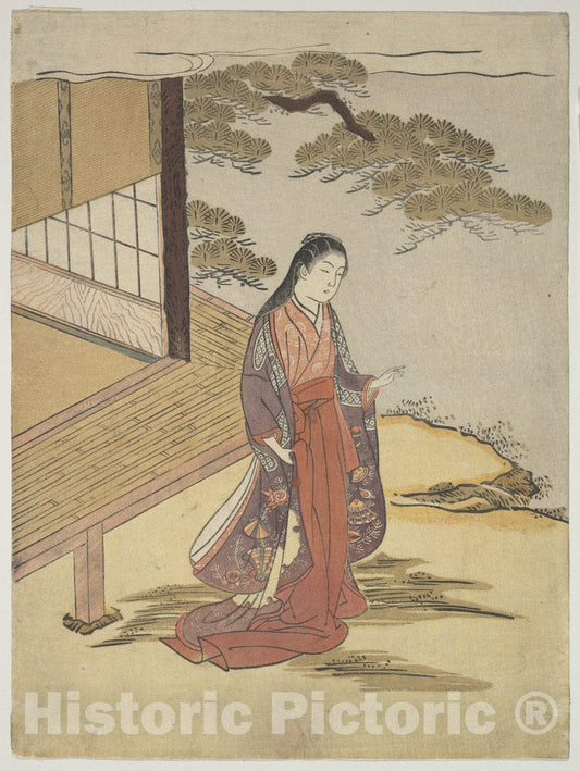 Art Print : Suzuki Harunobu - Lady Komachi - Japan : Vintage Wall Art