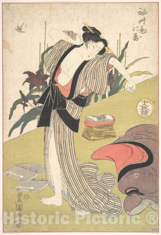 Art Print : Utagawa Toyokuni I - The First Visit of The Cuckoo - Japan : Vintage Wall Art