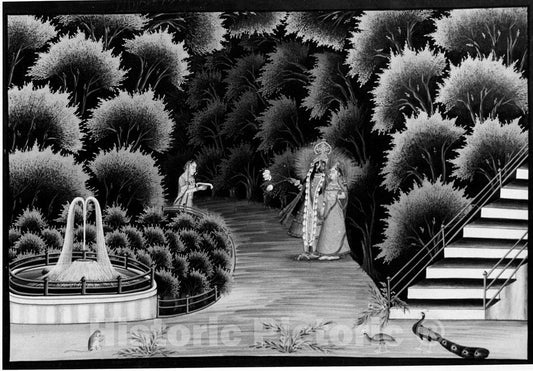 Art Print : Krishna and Radha : Vintage Wall Art