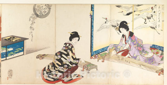 Art Print : Y?sh? (Hashimoto) Chikanobu - Chiyoda Castle (Album of Women) - Japan - 413542 : Vintage Wall Art