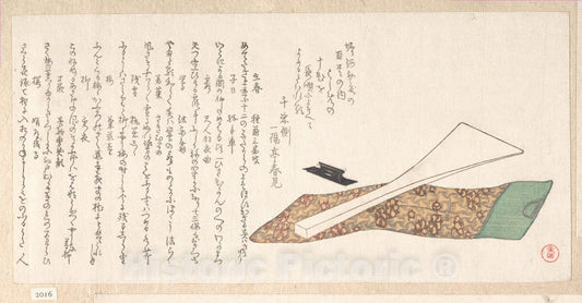 Art Print : Kubo Shunman - Bachi (Plectrum) Used in Playing Shamisen - Japan : Vintage Wall Art