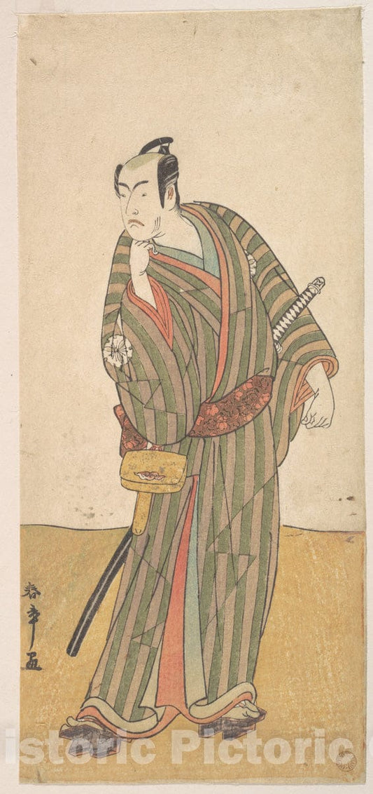 Art Print : Katsukawa Shunsh? - The Fourth Matsumoto Koshiro as an Otokodate Standing - Japan : Vintage Wall Art