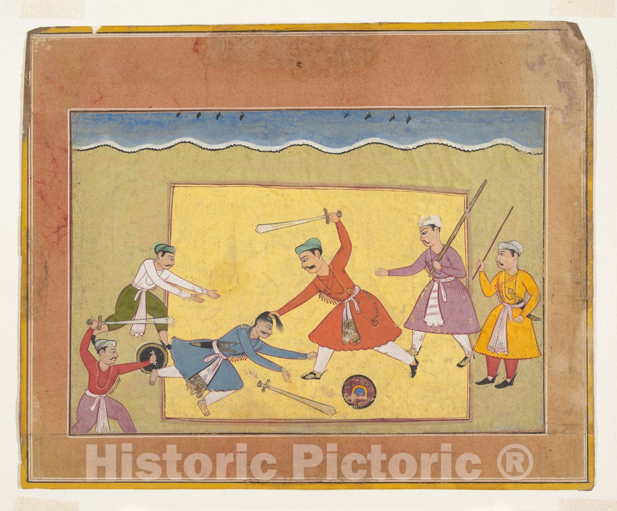 Art Print : Unidentified Page from a Dispersed Bhagavata Purana (Ancient Stories of Lord Vishnu) : Vintage Wall Art