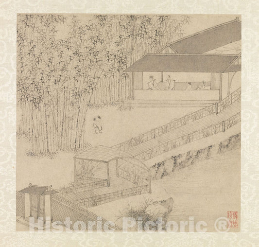 Art Print : Wen Zhengming - Garden of The Inept Administrator - China - Ming Dynasty (1368–1644) : Vintage Wall Art