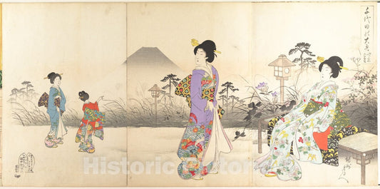 Art Print : Y?sh? (Hashimoto) Chikanobu - Chiyoda Castle (Album of Women) - Japan - 413742 : Vintage Wall Art