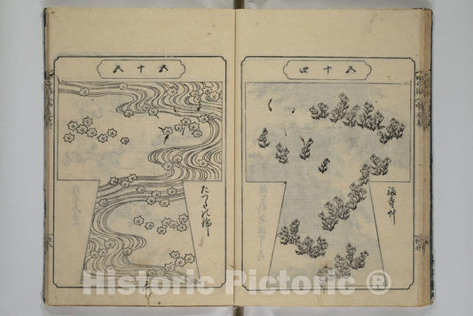Art Print : Enoki Hironobu - Book of Kosode Patterns (Hiinagata Ise no umi) - Japan : Vintage Wall Art