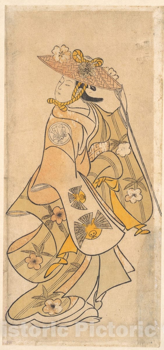 Art Print : Okumura Toshinobu - Actor Sanjo Kantaro (1697–1763) as a Woman - Japan v.2 : Vintage Wall Art