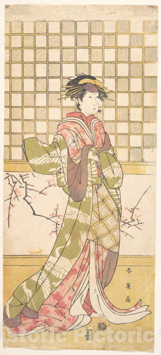 Art Print : Katsukawa Shun'ei - an Actor of The Iwai Clan as a Woman - Japan : Vintage Wall Art