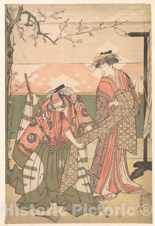 Art Print : Katsukawa Shunch? - Scene from a Drama - Japan : Vintage Wall Art