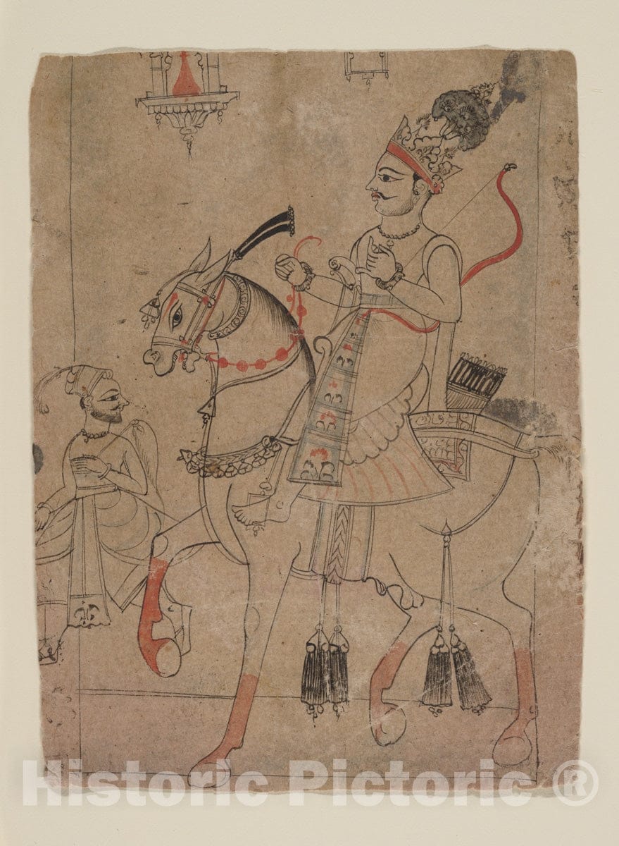 Art Print : Nobleman on Horseback : Vintage Wall Art
