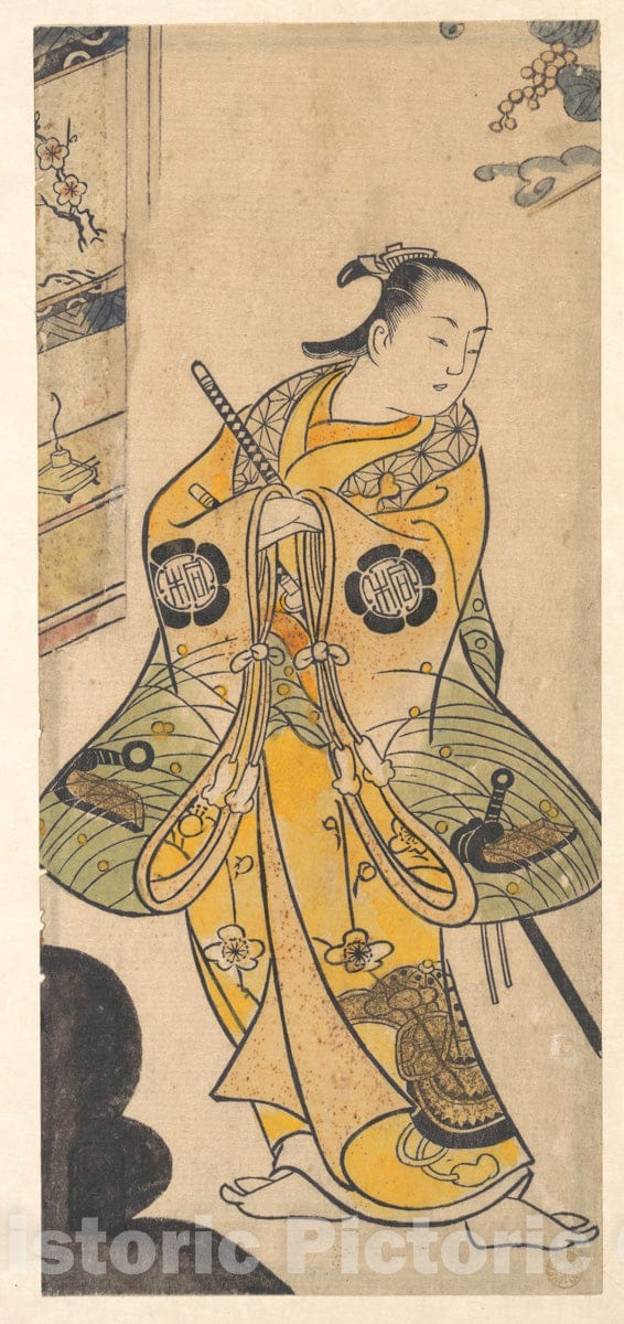 Art Print : Torii Kiyotada - Actor as a Samurai Youth - Japan : Vintage Wall Art