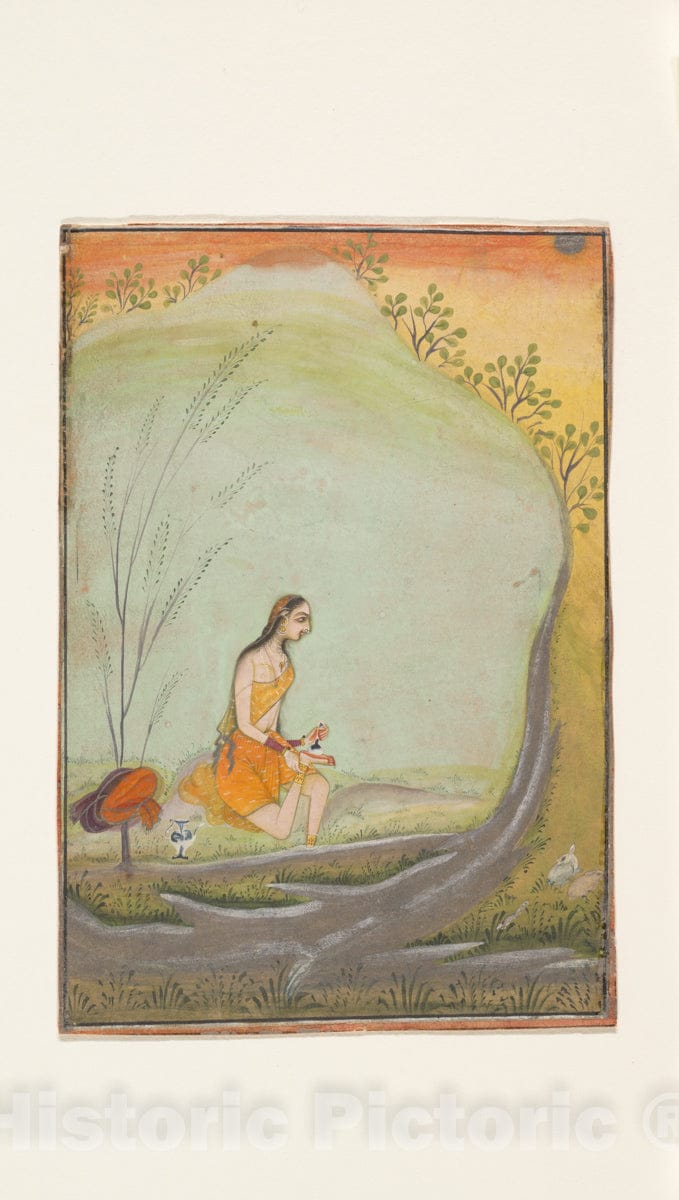 Art Print : Ustad Mohamed, Son of Murad - A Lady Applying Henna to Her Foot - India (Rajasthan, Bikaner) : Vintage Wall Art