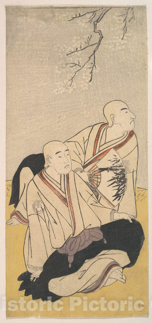 Art Print : Katsukawa Shunsh? - The Third Sawamura Sojuro & The Second Ichikawa Monnosuke as Buddhist Monks - Japan : Vintage Wall Art