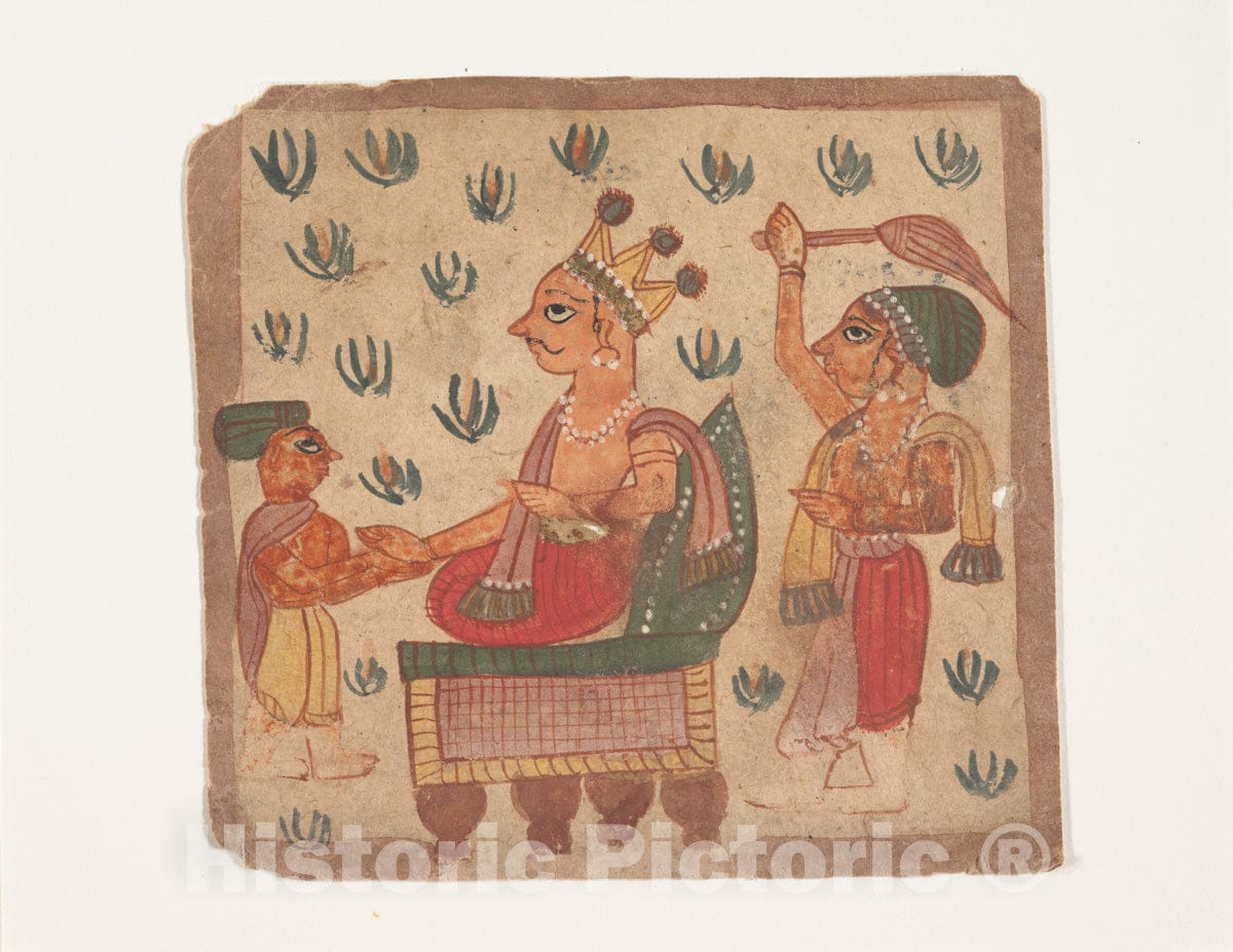 Art Print : A King Seated on His Throne : Vintage Wall Art