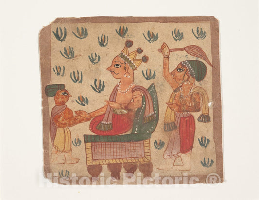 Art Print : A King Seated on His Throne : Vintage Wall Art