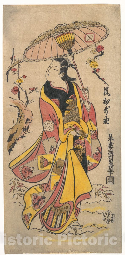 Art Print : Shigenaga - The Actor Arashi Wakano - Japan : Vintage Wall Art