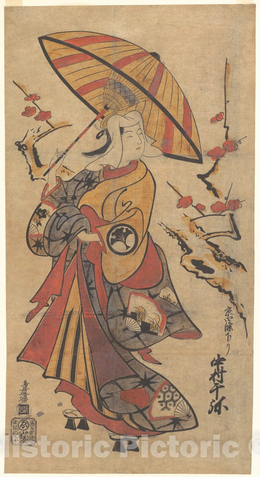 Art Print : Torii Kiyomasu I  - The Legacy of the Three-Comma Family Crest Revealed : Vintage Wall Art