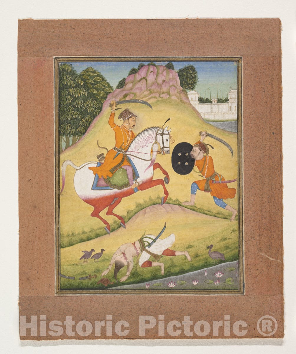 Art Print : Mohamed - NATA Ragina: Folio from a ragamala Series (Garland of Musical Modes) - India (Rajasthan, Bikaner) : Vintage Wall Art