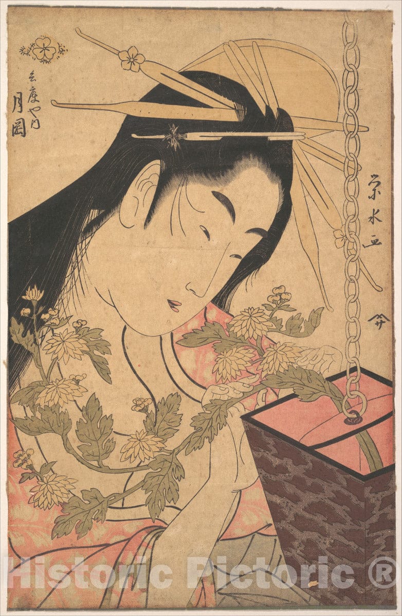 Art Print : Ichirakutei Eisui - The Courtesan Tsukioka of Hy?goya - Japan : Vintage Wall Art
