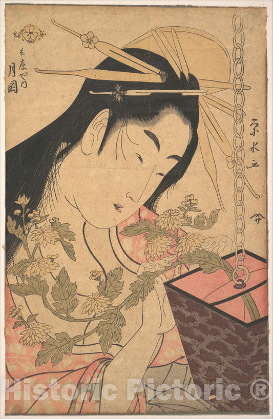 Art Print : Ichirakutei Eisui - The Courtesan Tsukioka of Hy?goya - Japan : Vintage Wall Art