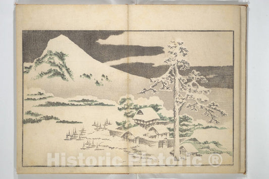 Art Print : Katsushika Hokusai - A Realistic Sketchbook by Hokusai (Hokusai shashin gafu) - Japan : Vintage Wall Art