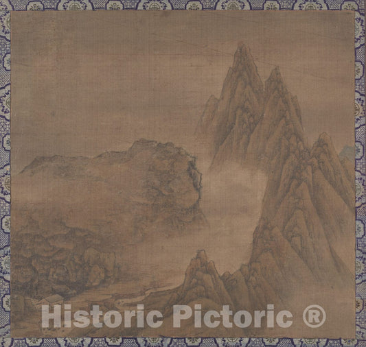 Art Print : Unidentified Artist - Landscape - China - Ming (1368–1644) or Qing (1644–1911) Dynasty : Vintage Wall Art