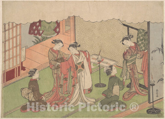 Art Print : Suzuki Harunobu - The Marriage Ceremony - Japan : Vintage Wall Art