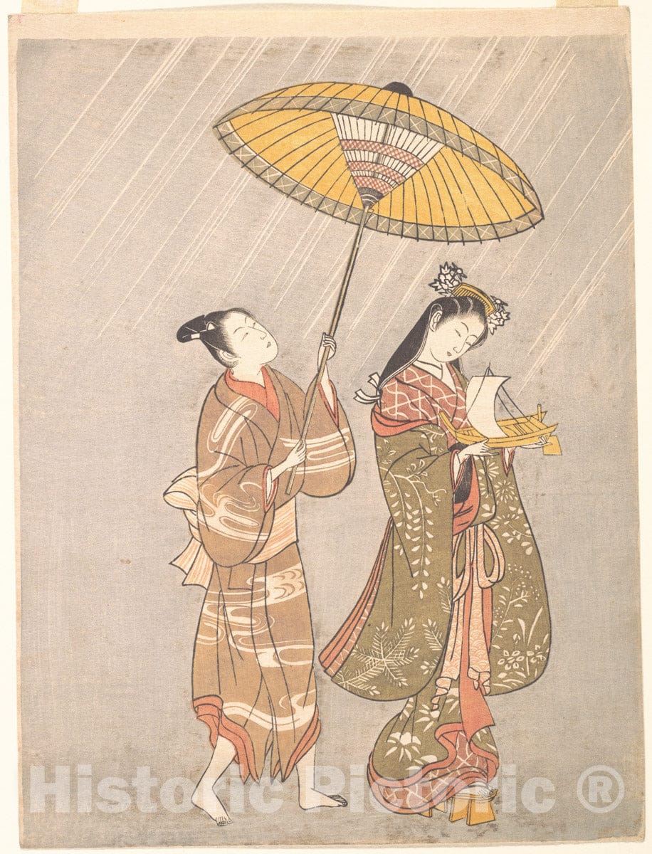 Art Print : Torii Kiyomitsu - Komachi Praying for Rain - Japan : Vintage Wall Art