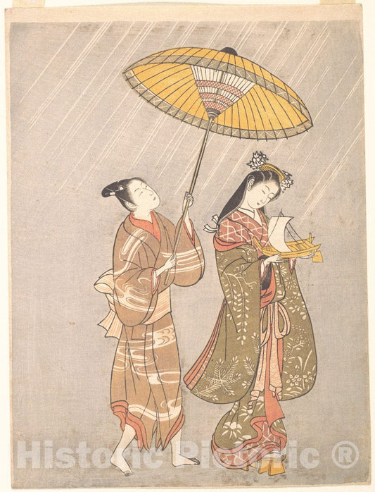 Art Print : Torii Kiyomitsu - Komachi Praying for Rain - Japan : Vintage Wall Art