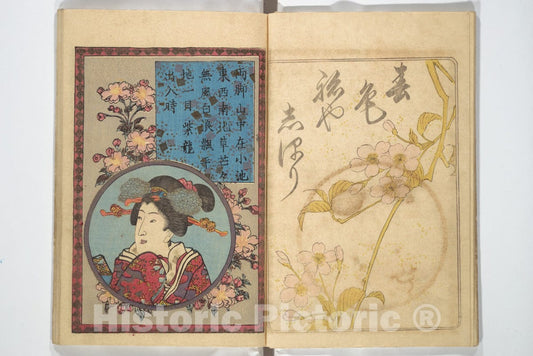 Art Print : Utagawa Kunisada - A Bedside Guide to The Colors of Love in Spring (Shunshoku neya no Shiori) - Japan : Vintage Wall Art