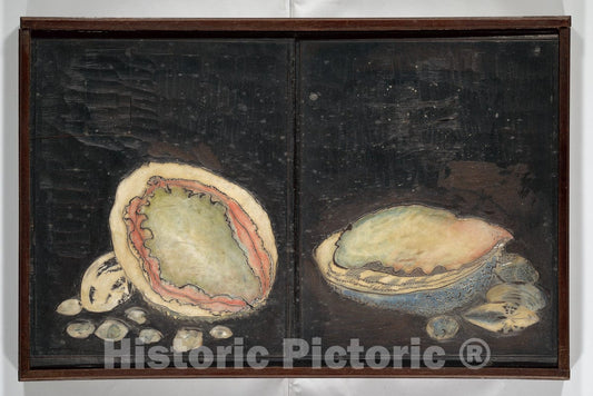 Art Print : Kuwagata Keisai  - Original Woodblocks for the Servants of the Dragon King of the Sea: Fish and Shells : Vintage Wall Art