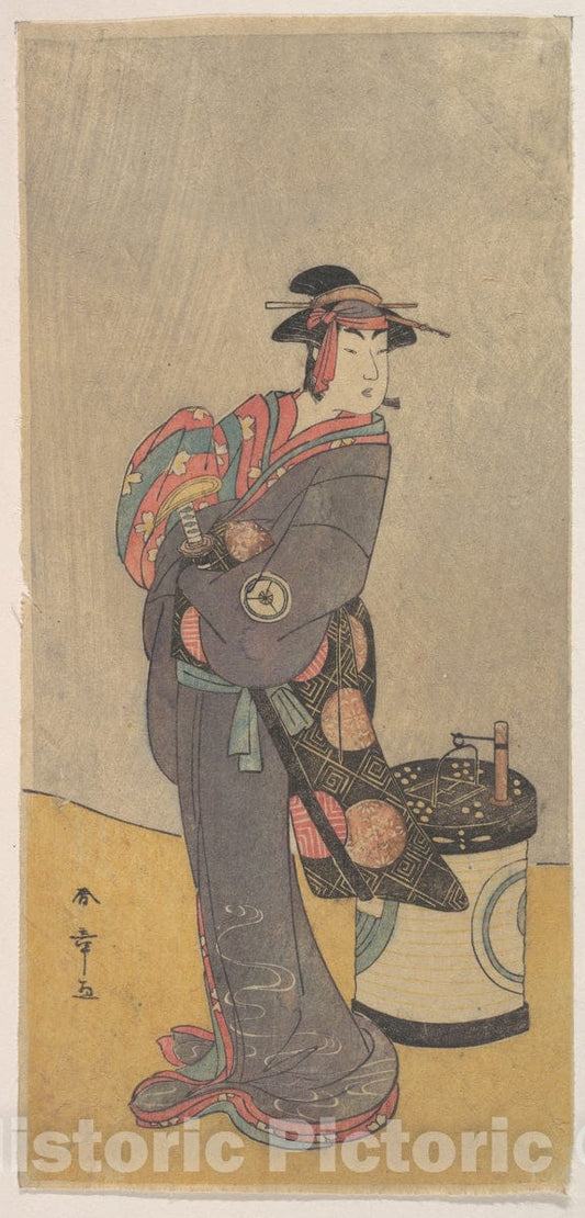 Art Print : Katsukawa Shunsh? - The Fourth Iwai Hanshiro as an Onnadate (Woman Kyokaku) - Japan : Vintage Wall Art