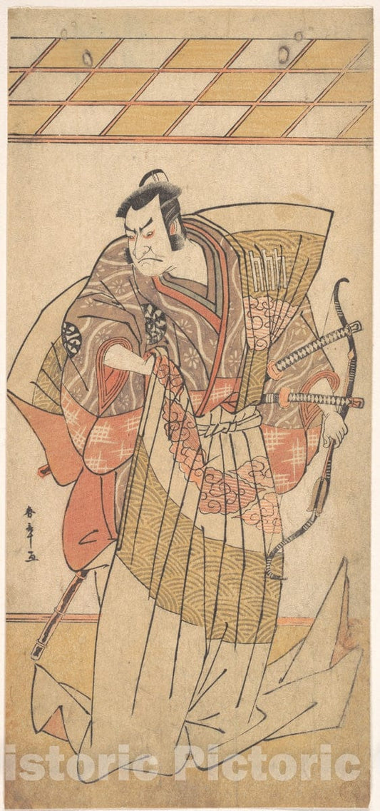 Art Print : Katsukawa Shunsh? - The First Nakamura Nakazo as a Man of High Rank Attired in Naga-Bakama - Japan : Vintage Wall Art