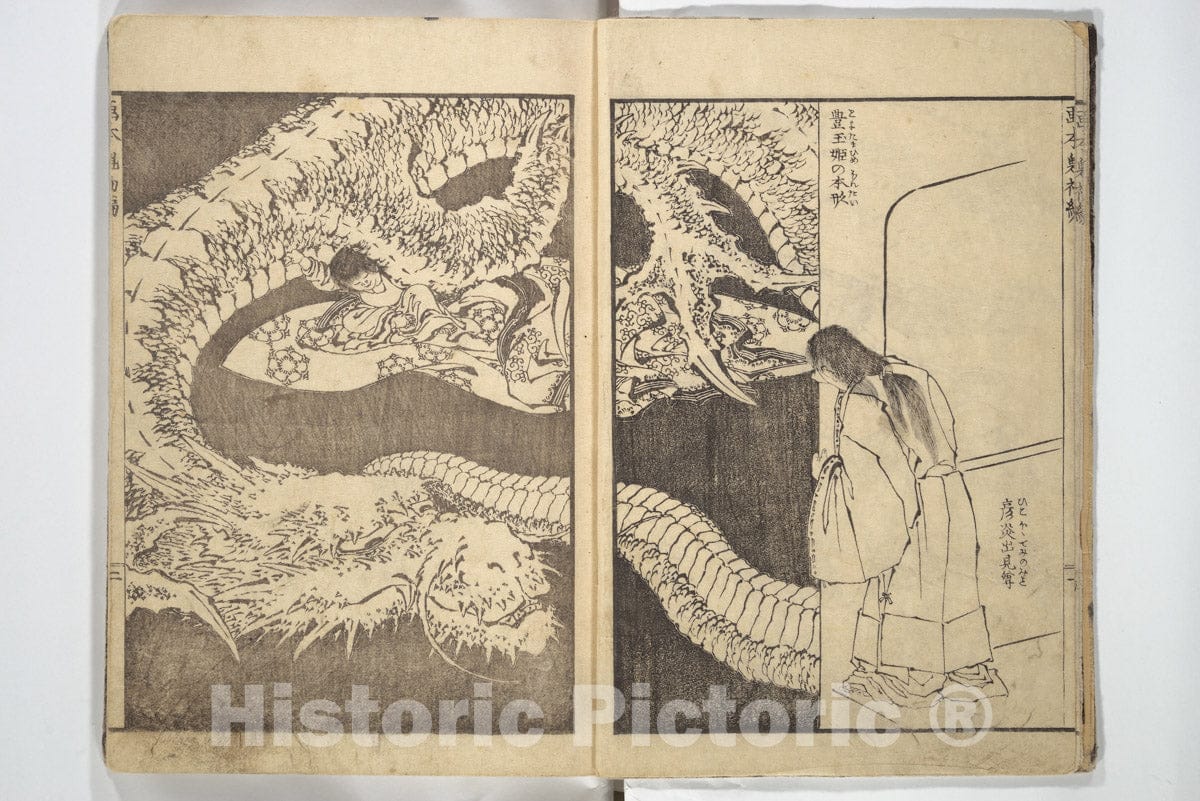 Art Print : Katsushika Hokusai - Picture Book of Chinese and Japanese Warriors (Wakan ehon sakigake) - Japan : Vintage Wall Art