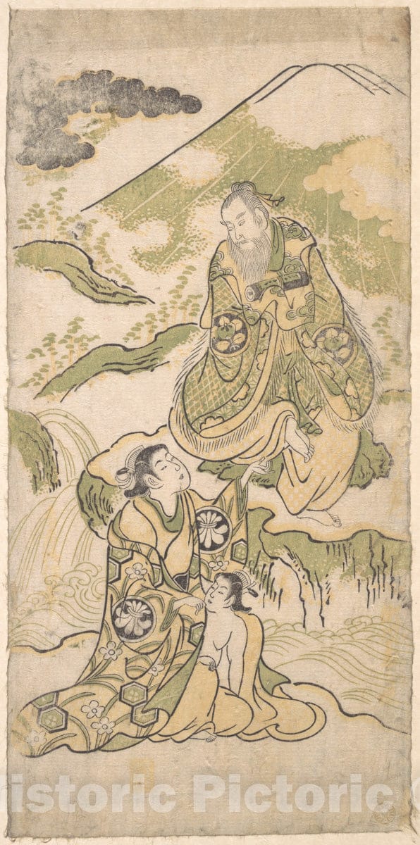 Art Print : Torii Kiyonobu - Scene from a Drama - Japan v.1 : Vintage Wall Art