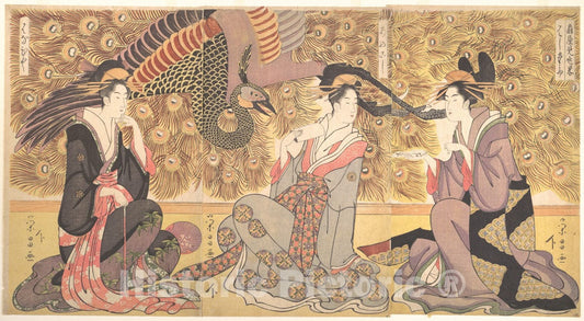 Art Print : Ch?k?sai Eish? - Interior of The House Called ?giya - Japan : Vintage Wall Art