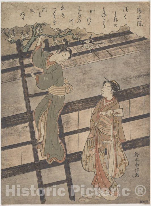 Art Print : Suzuki Harunobu - Yozei no in - Japan : Vintage Wall Art