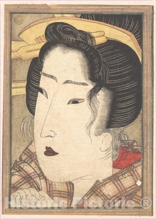 Art Print : Keisai Eisen - Head of a Beauty - Japan v.1 : Vintage Wall Art